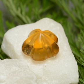 Citrine Gemstone in 7.4 x 7 mm Size for Sale, Citrine Stone in Yellow Orange Color
