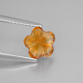 1.27 ct Orange Citrine Gemstone, Citrine Gem in Flower-Cut Shape for Sale.