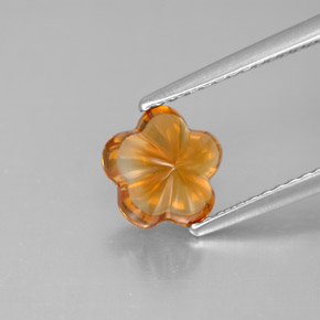 1.27 ct Orange Citrine Stone, Natural Citrine in Flower-Cut Shape for Sale