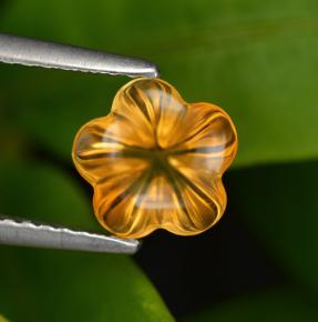 1.24 ct Orange Citrine Gemstone, Citrine Gem in Flower-Cut Shape for Sale.