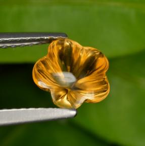 1.24 ct Orange Citrine Stone, Natural Citrine in Flower-Cut Shape for Sale