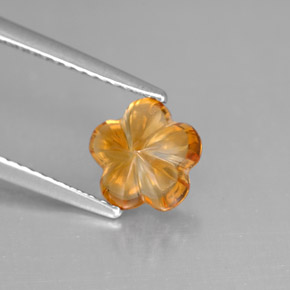 1.31 ct Orange Citrine Gemstone, Citrine Gem in Flower-Cut Shape for Sale.