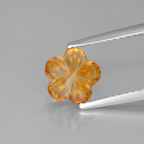 1.31 ct Orange Citrine Stone, Natural Citrine in Flower-Cut Shape for Sale
