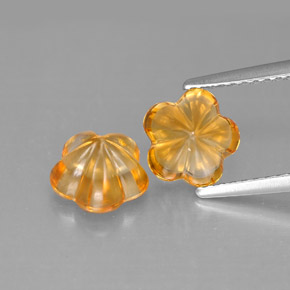 2.66 ct Orange Citrine Gemstone, Citrine Gem in Flower-Cut Shape for Sale.