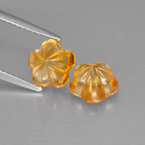 2.66 ct Orange Citrine Stone, Natural Citrine in Flower-Cut Shape for Sale