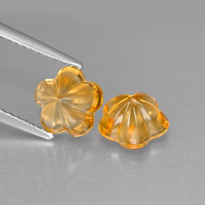 2.42 ct Gold Citrine Stone, Natural Citrine in Flower-Cut Shape for Sale