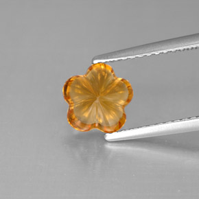 1.28 ct Orange Citrine Gemstone, Citrine Gem in Flower-Cut Shape for Sale.