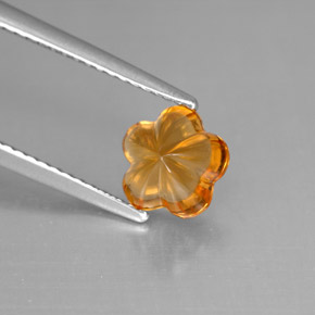 1.28 ct Orange Citrine Stone, Natural Citrine in Flower-Cut Shape for Sale