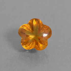 1.36 ct Orange Citrine Gemstone, Citrine Gem in Flower-Cut Shape for Sale.