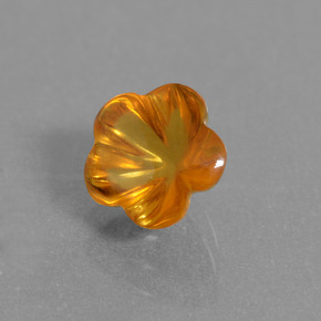 1.36 ct Orange Citrine Stone, Natural Citrine in Flower-Cut Shape for Sale