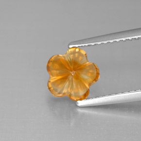 1.29 ct Orange Citrine Gemstone, Citrine Gem in Flower-Cut Shape for Sale.