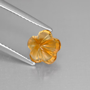 1.29 ct Orange Citrine Stone, Natural Citrine in Flower-Cut Shape for Sale