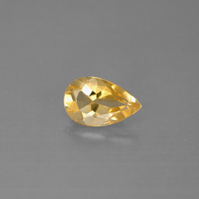 0.83 ct Yellow Citrine Gemstone, Citrine Gem in Pear Facet Shape for Sale.