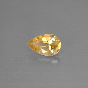 0.83 ct Yellow Citrine Stone, Natural Citrine in Pear Facet Shape for Sale