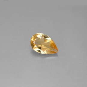 0.71 ct Yellow Citrine Gemstone, Citrine Gem in Pear Facet Shape for Sale.