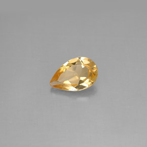 0.71 ct Yellow Citrine Stone, Natural Citrine in Pear Facet Shape for Sale