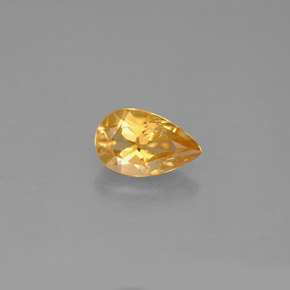 0.75 ct Yellow Citrine Gemstone, Citrine Gem in Pear Facet Shape for Sale.