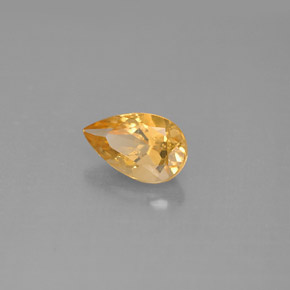 0.75 ct Yellow Citrine Stone, Natural Citrine in Pear Facet Shape for Sale