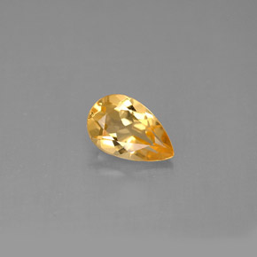 0.84 ct Yellow Citrine Gemstone, Citrine Gem in Pear Facet Shape for Sale.