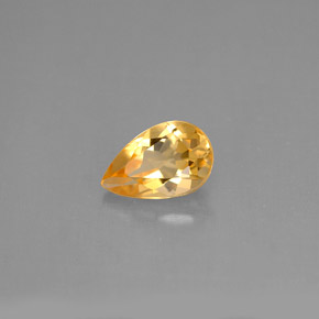 0.84 ct Yellow Citrine Stone, Natural Citrine in Pear Facet Shape for Sale