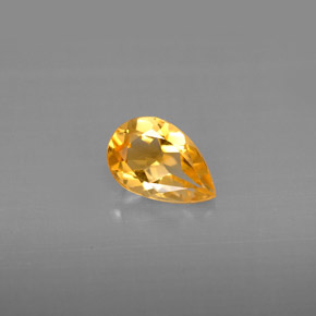 0.70 ct Yellow Citrine Gemstone, Citrine Gem in Pear Facet Shape for Sale.