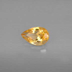 0.73 ct Yellow Citrine Stone, Natural Citrine in Pear Facet Shape for Sale