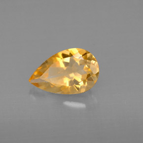 0.72 ct Yellow Citrine Stone, Natural Citrine in Pear Facet Shape for Sale