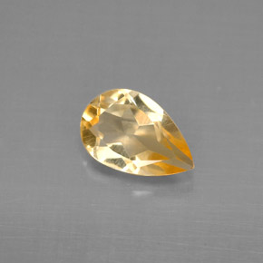 0.71 ct Yellow Citrine Gemstone, Citrine Gem in Pear Facet Shape for Sale.