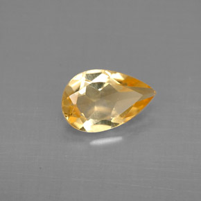 0.71 ct Yellow Citrine Stone, Natural Citrine in Pear Facet Shape for Sale
