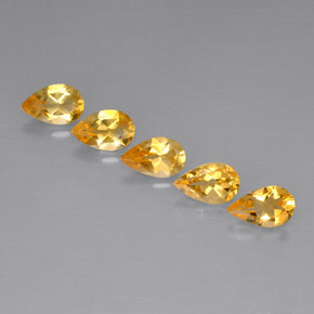 3.80 ct Yellow Citrine Stone, Natural Citrine in Pear Facet Shape for Sale