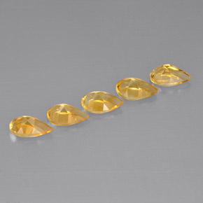 Citrine Gemstone in 8 x 5.2 mm Size for Sale, Citrine Stone in Yellow Golden Color