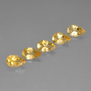 3.90 ct Yellow Citrine Gemstone, Citrine Gem in Pear Facet Shape for Sale.