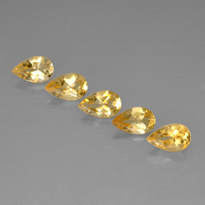 3.90 ct Yellow Citrine Stone, Natural Citrine in Pear Facet Shape for Sale