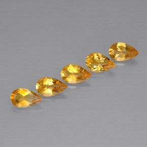 3.81 ct Yellow Citrine Gemstone, Citrine Gem in Pear Facet Shape for Sale.