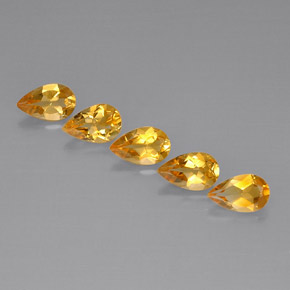 3.81 ct Yellow Citrine Stone, Natural Citrine in Pear Facet Shape for Sale