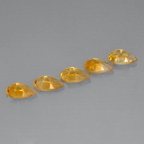 Citrine Gemstone in 8 x 5.1 mm Size for Sale, Citrine Stone in Yellow Golden Color
