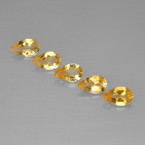3.21 ct Yellow Citrine Gemstone, Citrine Gem in Pear Facet Shape for Sale.