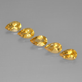 4.29 ct Yellow Citrine Gemstone, Citrine Gem in Pear Facet Shape for Sale.