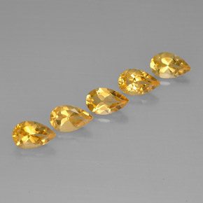 4.29 ct Yellow Citrine Stone, Natural Citrine in Pear Facet Shape for Sale