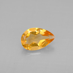 0.67 ct Yellow Citrine Gemstone, Citrine Gem in Pear Facet Shape for Sale.