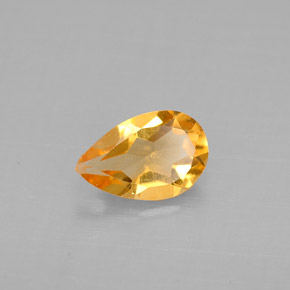 0.67 ct Yellow Citrine Stone, Natural Citrine in Pear Facet Shape for Sale