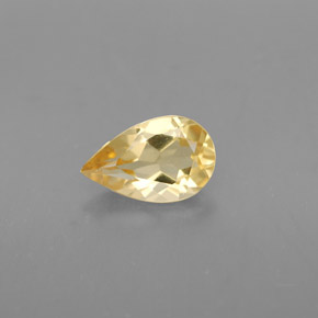 0.73 ct Yellow Citrine Gemstone, Citrine Gem in Pear Facet Shape for Sale.