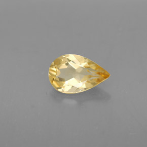 0.73 ct Yellow Citrine Stone, Natural Citrine in Pear Facet Shape for Sale