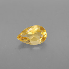 0.73 ct Yellow Citrine Gemstone, Citrine Gem in Pear Facet Shape for Sale.