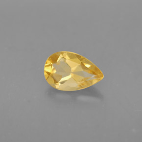 0.73 ct Yellow Citrine Stone, Natural Citrine in Pear Facet Shape for Sale