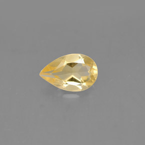 0.58 ct Yellow Citrine Gemstone, Citrine Gem in Pear Facet Shape for Sale.