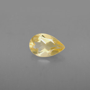 0.58 ct Yellow Citrine Stone, Natural Citrine in Pear Facet Shape for Sale