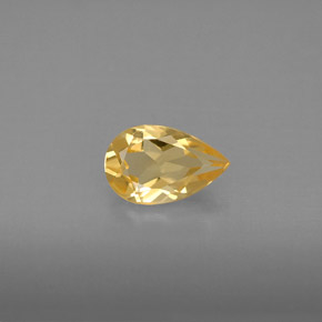 0.72 ct Yellow Citrine Gemstone, Citrine Gem in Pear Facet Shape for Sale.