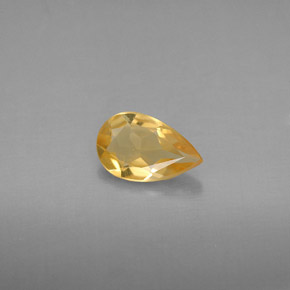 0.66 ct Yellow Citrine Gemstone, Citrine Gem in Pear Facet Shape for Sale.