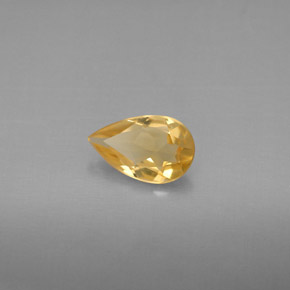 0.66 ct Yellow Citrine Stone, Natural Citrine in Pear Facet Shape for Sale